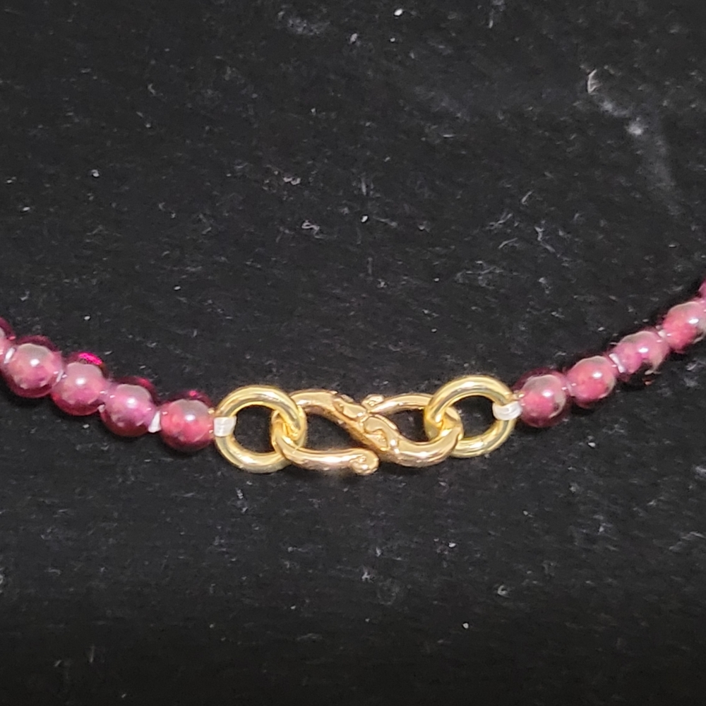Classic Garnet Ball and Freshwater Cultured Pearl Necklace - Picture 4 of 4